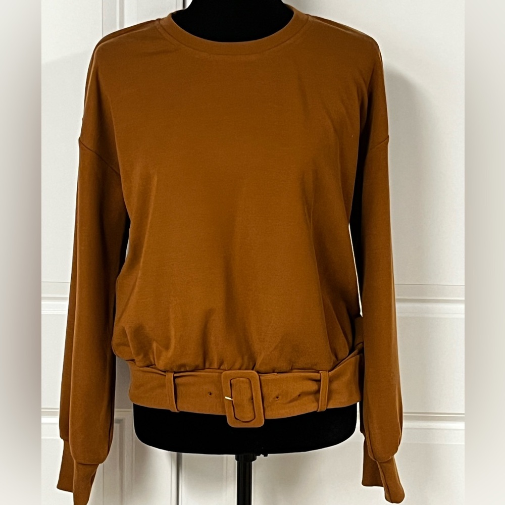 J.O.A Belted Pullover Top